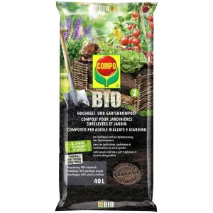 Compo Bio terriccio per aiuole rialzate e giardino, sacco da 40 l per una crescita sana delle piante.