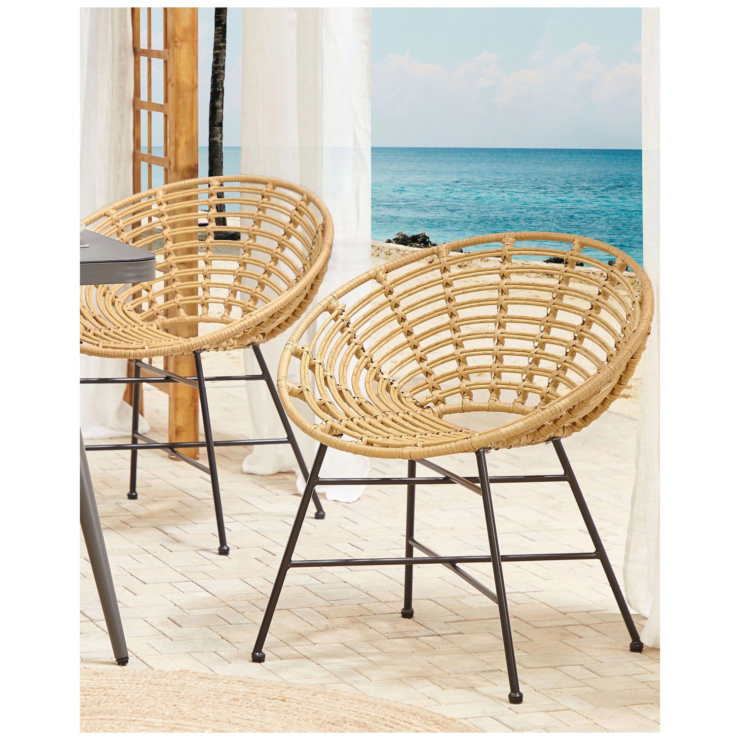 Beliani Poltroncina Rattan Bianco Beliani Sdraio In Rattan Bianco