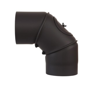 Coude de conduit de fumée Firefix noir 90° diamètre 150 mm pour poêles.