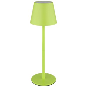 Lampada da tavolo a LED ricaricabile verde Globo Vannie I in metallo, Ø 11,5 cm, altezza 36 cm.