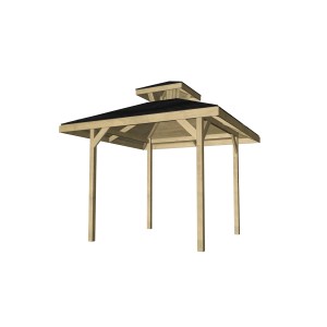 Weka Gartenoase 651 con tettoia, padiglione in legno con tetto in legno massello e pali 9x9 cm.
