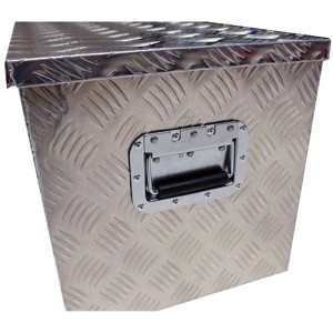 Aluminium Transportbox VT165 mit geriffelter Oberfläche und Tragegriff.