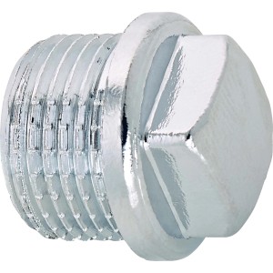Tappo filettato in ottone cromato, 16,7 mm (R 3/8) per sigillare tubi.