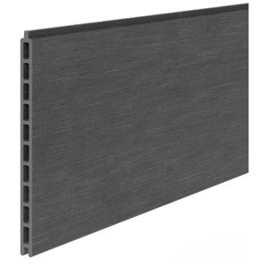 Gros plan d'un panneau gris du kit de clôture à emboîter PX Garden DIY Plano HPC Charcoal.