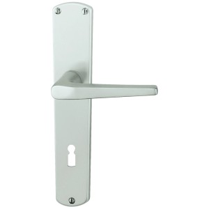 Alpertec Langschild-Garnitur Phil, Aluminium eloxiert F1, Türbeschlag für Zimmertüren.