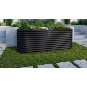 Estensione per aiuola rialzata Vitavia Stretched 858, nera, larghezza 80 cm. Accessorio per aiuole rialzate.