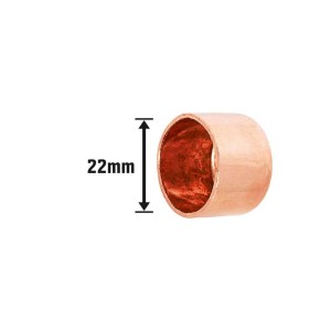 Capuchon en cuivre pour raccord à souder, Ø 22mm, pour sceller les raccords de tuyaux.