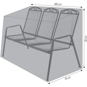 Copertura premium grigia Acamp per panca da giardino a 3 posti, copertura con dimensioni.