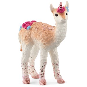 Schleich Lama Einhorn Spielfigur mit Horn und Blumen, Teil der Bayala Themenwelt.