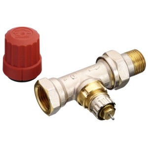 Robinet thermostatique Danfoss RA-N, laiton nickelé, droit, DN15 / 1/2