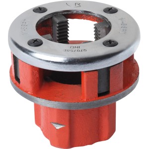Filière Rothenberger 25 mm (1 pouce) pour filetage précis, rouge et argent.