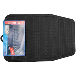 Set tappetini auto in gomma Cartrend, 4 pezzi, nero, universali per interni auto.