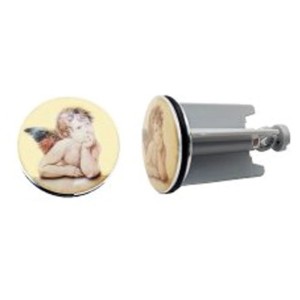 Tappo universale Diaqua con angelo, beige, ottone e plastica, Ø 40 mm.