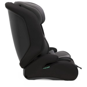 Seggiolino auto Chicco Gro-Up Pure Black i-Size, adatto per bambini 76-150 cm, vista laterale.