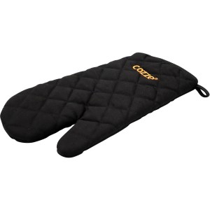 Schwarzer Cozze Grillhandschuh aus hitzebeständiger Baumwolle, 37 cm lang.