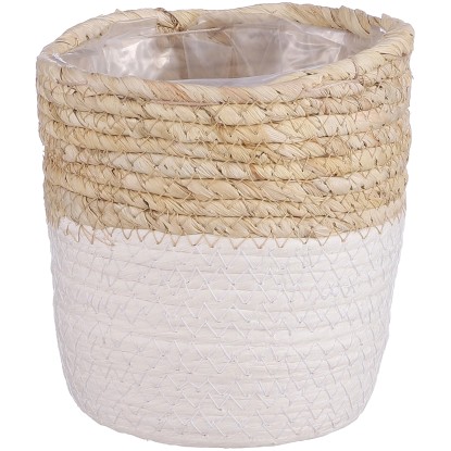 Mica Decorations Korb Rachel rund Weiss Ø 14 cm / Höhe 14 cm