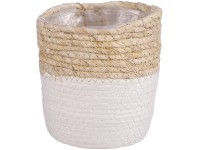 Mica Decorations Korb Rachel rund Weiss Ø 14 cm / Höhe 14 cm