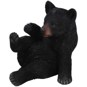 Sitzender Vivid Arts Schwarzbär aus Polyresin, Gartendeko für Haus & Garten.