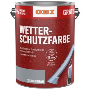 Vernice protettiva OBI avorio chiaro satinato, latta da 750 ml. Pittura premium coprente per legno con protezione duratura.
