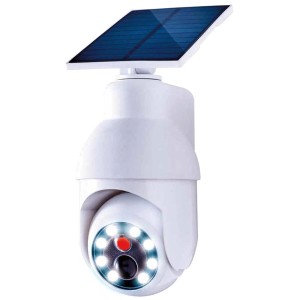 Telecamera fittizia Panta Solar Security 360 con luce LED e pannello solare.