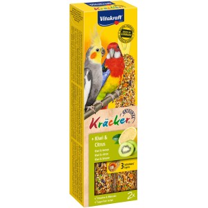 Vitakraft Kräcker Kiwi Citrus, 2 pezzi, alimento per pappagalli per parrocchetti.