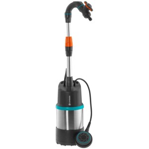 Pompe pour récupérateur d'eau de pluie Gardena 4700/2 inox pour l'arrosage du jardin avec boîtier en acier inoxydable.