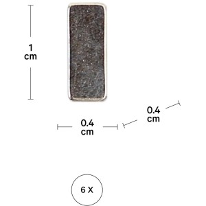 Set aus 6 I Am Creative Stangenmagneten, 4x4x10mm, dunkelgrau mit silbernem Rand, für Notizen, Fotos und Künstlerzubehör.