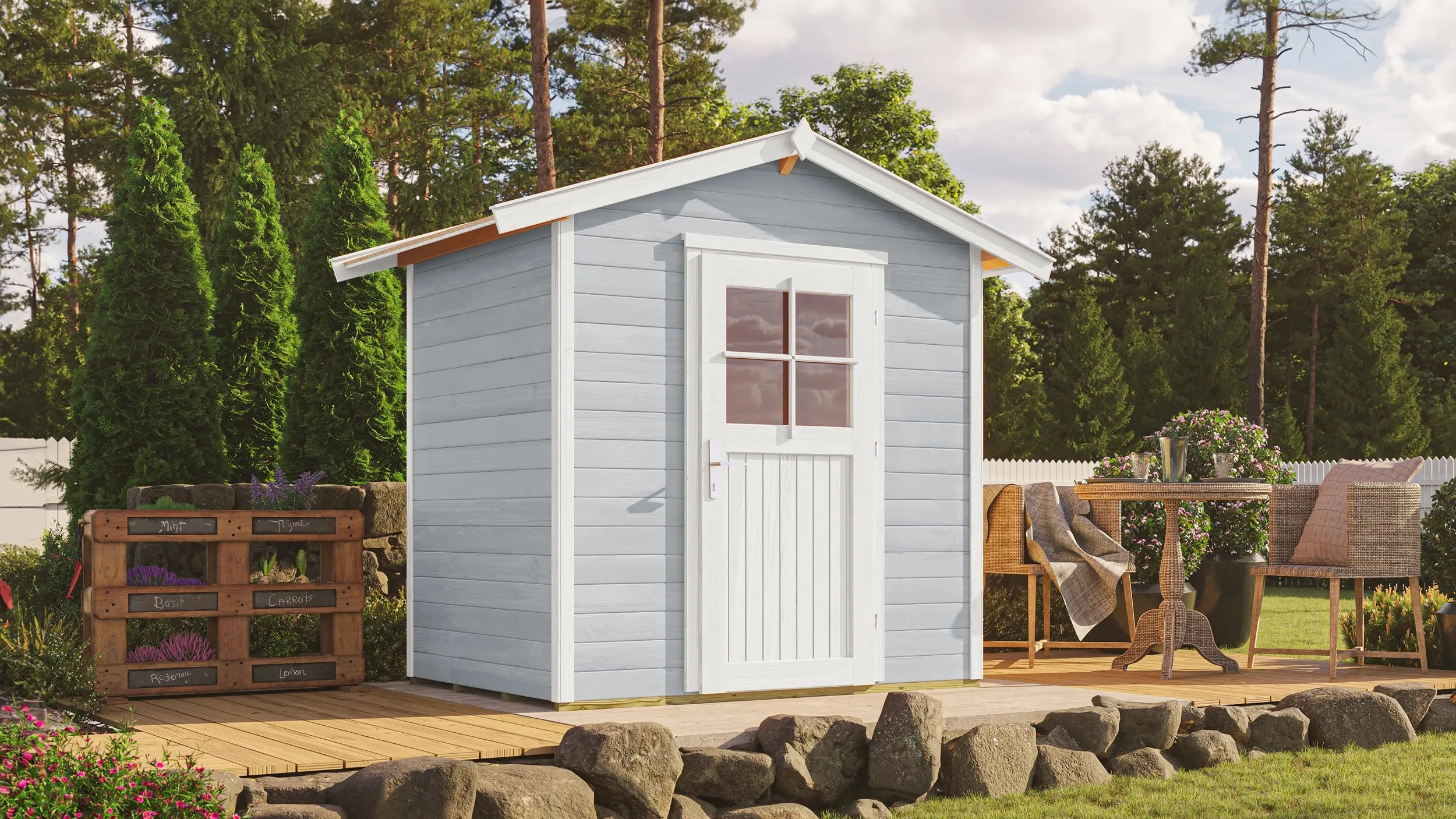 OBI Outdoor Living Holz-Gartenhaus Monza Satteldach Lasiert 205 cm x 174 cm kaufen bei OBI