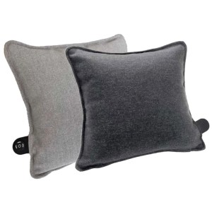 Due cuscini riscaldanti wireless AddLiving grigio chiaro e scuro. Termoforo a infrarossi senza fili per calore.