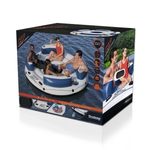 Emballage de l'île gonflable Bestway Hydro-Force Lazy Dayz, Ø 239 cm, pour 4 personnes.