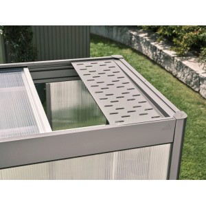 Aération automatique Biohort pour serre Florentina, argent-noir, vue détaillée.