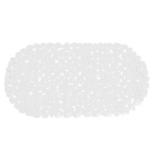 Tappetino per vasca bianco MSV Galets, 35x68 cm, in PVC antiscivolo per vasca da bagno.