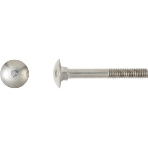 Vis à tête ronde bombée LUX M6 x 60 mm, inox, filetage partiel, 50 pièces. Vis avec tête ronde et carré sous tête.