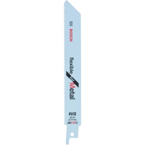 Lame de scie sabre Bosch S 922 BF, flexible pour métal, 2 pièces. Convient pour tôles et tubes.