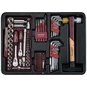 Kraftwerk Coffret à outils ABS Professional 86 pièces avec marteau, clés et outils divers.