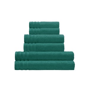 Serviettes d'invités Kleine Wolke Royal vert émeraude (30x50 cm) empilées.