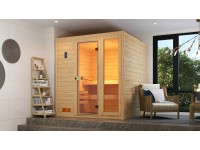 Weka Massivholzsauna Valida 3 Sparset Glastür/Fenster BioS 7,5 kW Weka Massivholzsauna Valida 3 Sparset Glastür/Fenster BioS 7,5 kW