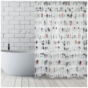 Tenda doccia MSV Romana, multicolore, 200x180 cm, con motivo moderno.