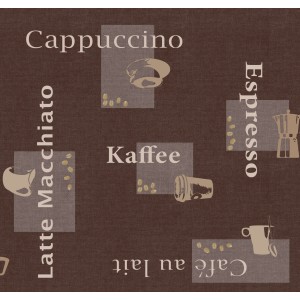 d-c-fix Tischdecke Cappuccino Schoko, eckig, 130x160 cm mit Kaffeemotiv.