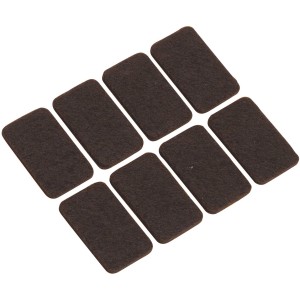 8 feltrini marroni autoadesivi 22x36 mm per mobili e protezione superfici.