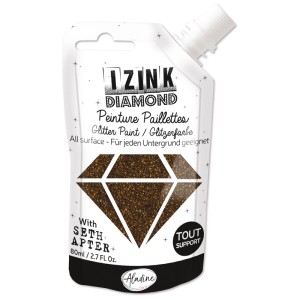 Aladine Diamond Glitzerfarbe in Schwarz Kaffee, 80ml Quetschflasche für Malzubehör.