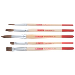 Talens Art Creation Aquarellpinselset mit 5 Pinseln aus Ponyhaar/Polyester in verschiedenen Größen.