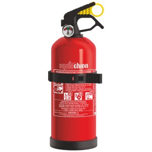 Extincteur à poudre ABC Ogniochron rouge 1 kg avec manomètre pour voiture, bateau et camping.