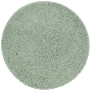 Tappeto rotondo Andiamo Arezzo color salvia con pelo morbido (Ø 67cm).