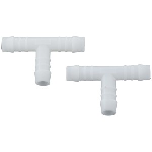 Lot de 2 raccords de tuyau en T en plastique, 12 mm, pour connecter trois tuyaux.