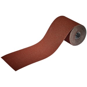 Rouleau de papier abrasif Wolfcraft, largeur 93mm, longueur 5m, grain 80, pour bois et métal.