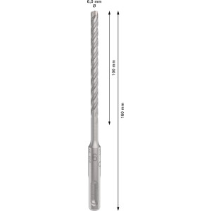 Punta da trapano a percussione Bosch Professional SDS plus-5X, Ø 6 mm, 100 mm utile, 160 mm totale per calcestruzzo.