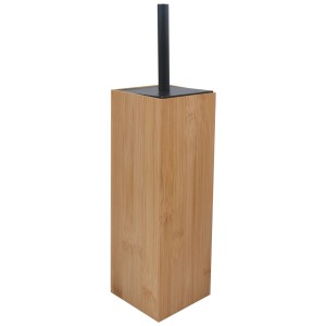 MSV Brosse WC Keith avec support en bambou, accessoire de salle de bain pour WC.