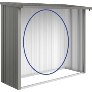Panneau arrière Biohort pour étagère à bois WoodStock 230, gris quartz métallisé, tôle d'acier.