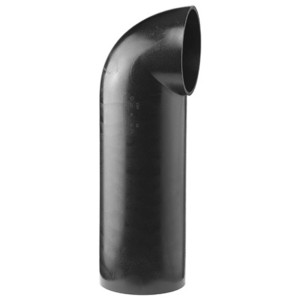 Curva di scarico nera a 90° in polietilene, Ø 90 mm, per prolunghe HT.
